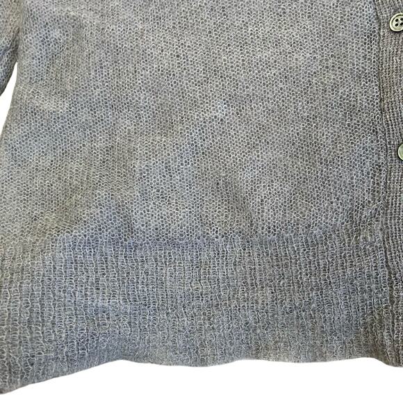 J. Jill Sz M Gossamer Loose Knit Mohair Wool Cardigan Grey Minimalist Delicate - Picture 10 of 16